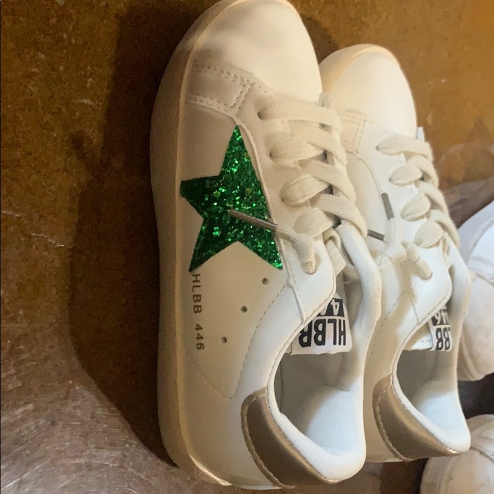 HLBB 446 green and white leather shoes size 33